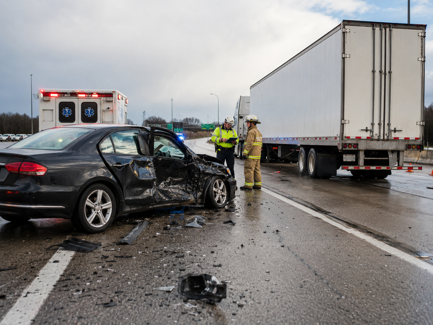 18 wheeler unsafe lane change accident