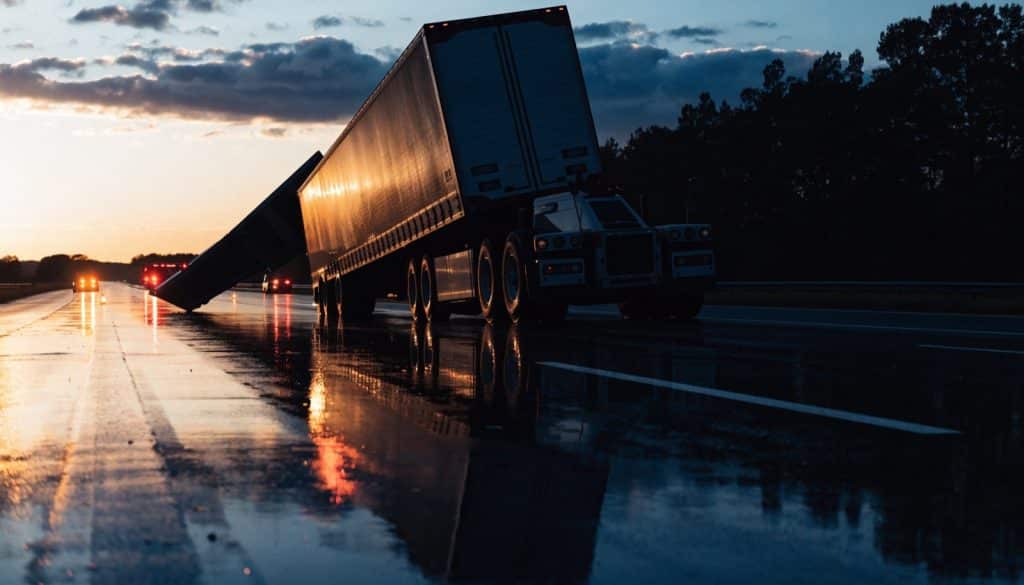 Jackknife truck accident in Texas